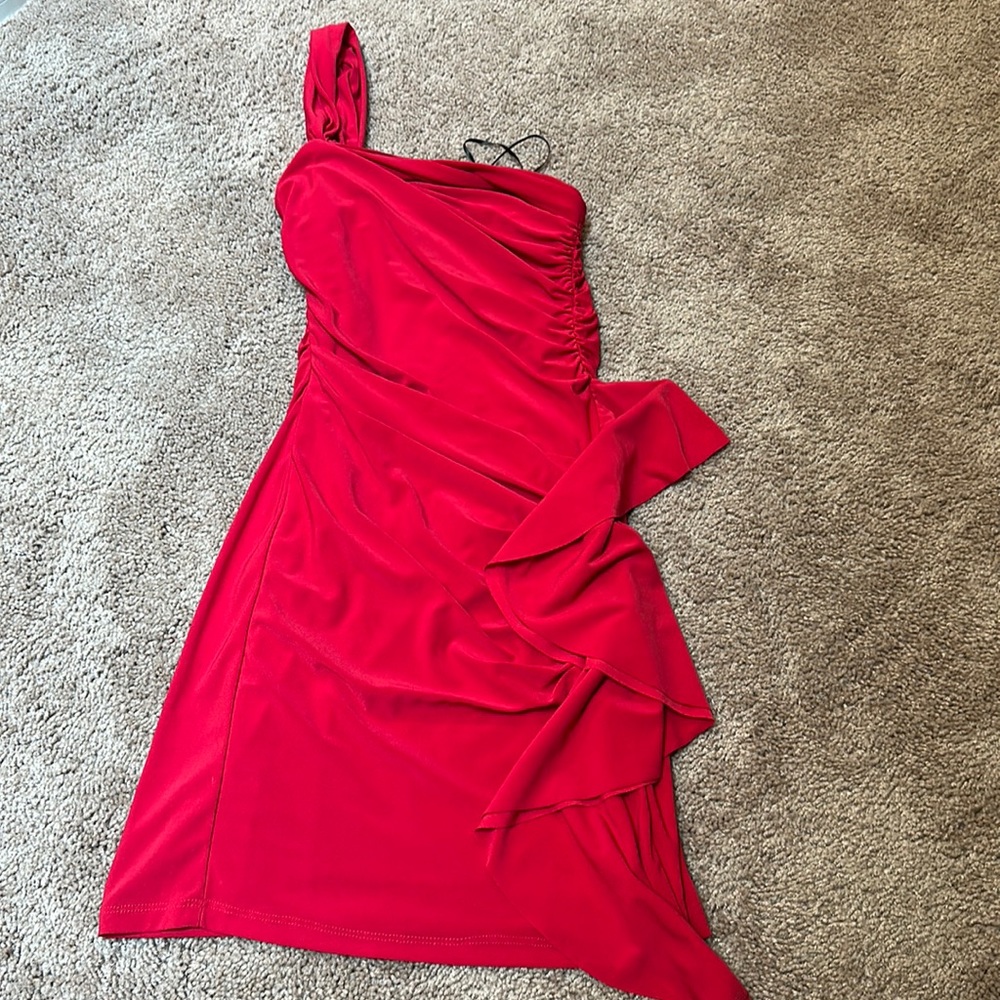 ABS red short dress